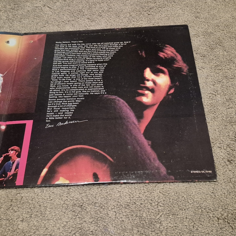 Rick Nelson In Concert Vinyl Record - Picture 4 of 8